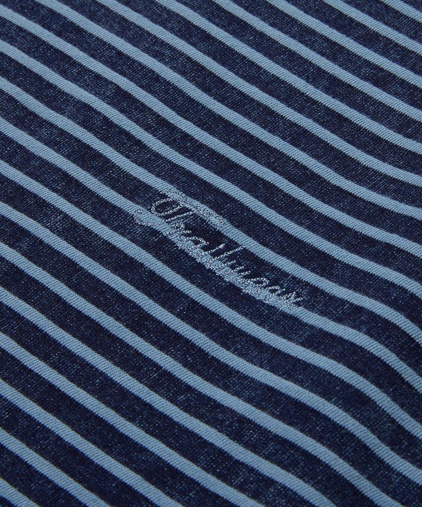 PENFIELD [Одежда для походов] Синяя футболка в мини-махру с индиго-полосками и морской вышивкой Blue_Fs2Kt14U