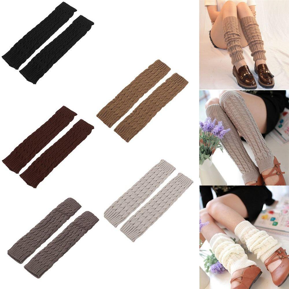Sleeve Long Crochet Knitted Sock Womens Winter Warm Socks Knit Cable Warm Sock Warmers Leg Socks