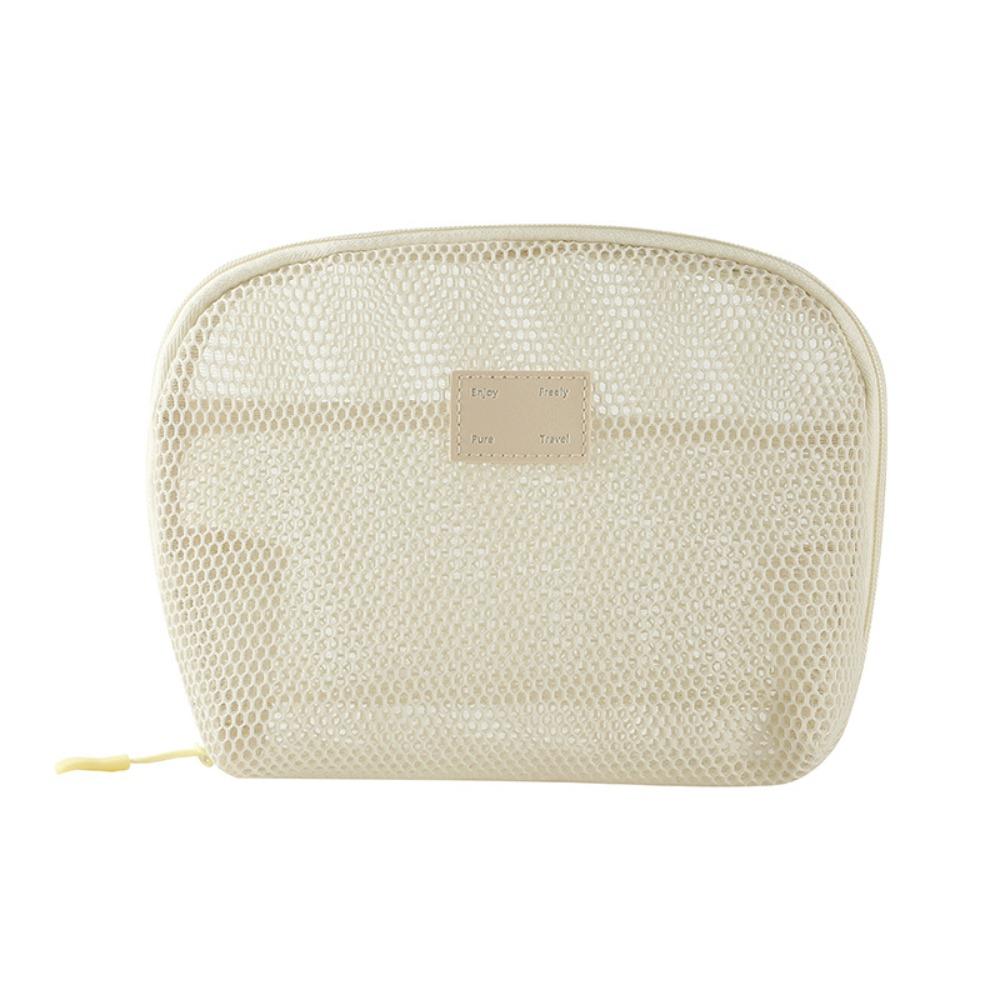 Casual Nylon Cosmetic Bag With Zipper Mesh Storage Pouch Multipurpose Hand-held Mesh Makeup Bags Women