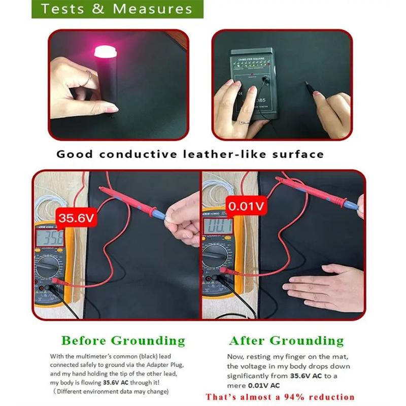 68x25cm Earthing Universal Grounding Mat Grounding Pad Kit Fatigue EMF Stress Therapy Improve Sleep Help with Anxiety for Health