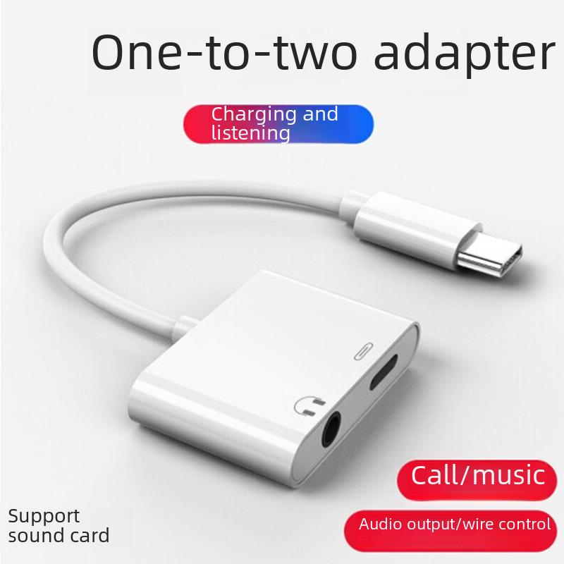 Адаптер для гарнитуры Type-C: Двойная функция: зарядка и аудиозвонки