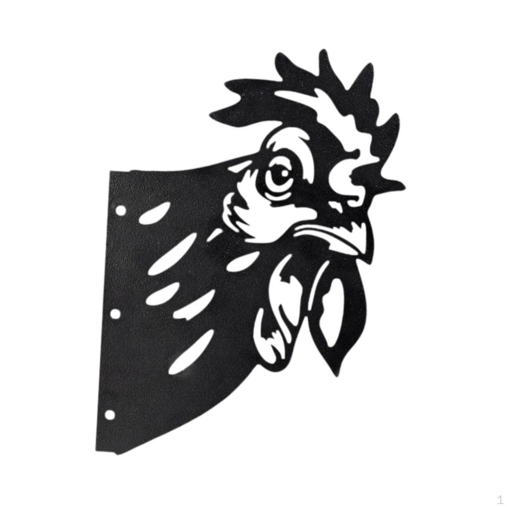 2D Peeping Metal Art Black Silhouette Artwork Fence Decoration Decorative Cutout Garden Ornament for