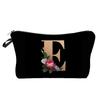 Cosmetic Bag 3D Digital Printing Letter Flower Pattern Female Multipurpose Delicate Pencil