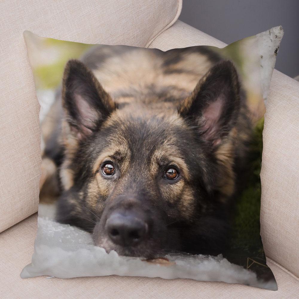 Sofa Home Pillowcase German Shepherd  Decoration Pet Animal Cushion