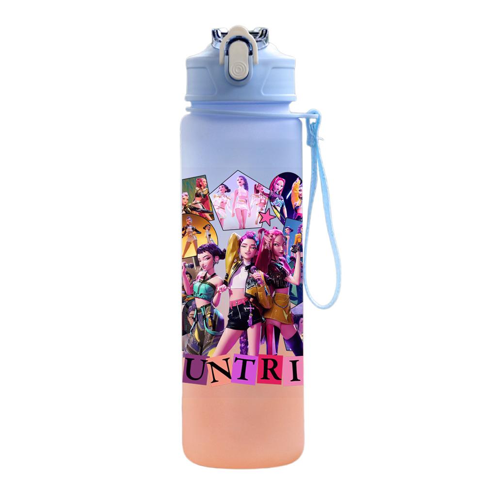750Ml Water Bottle Demon Hunters Printed Large Capacity Drinking Cup Portable Outdoor Sports Water Cup Children Kid Gift