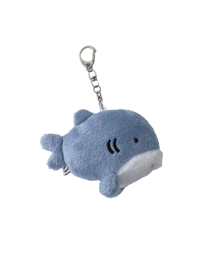 AS KNOW AS Plus (ASKNOW AS PLUS) ZY8556 Squishy Animal Keychain, Shark, Cute Animal, Gift, Fluffy Plush Toy, Blue