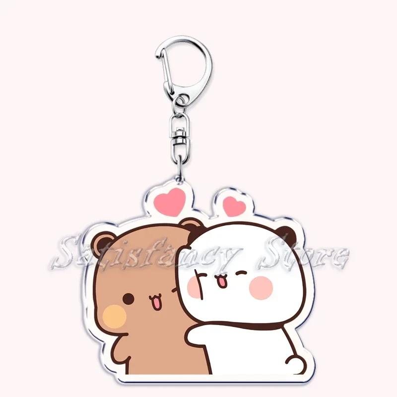 Милые Брелоки Bubu Dudu Любовь Пара Медведь Панда Акриловый Брелок для Аксессуаров Подвеска на Сумку Брелок Украшения Поклонники Любители Подарки