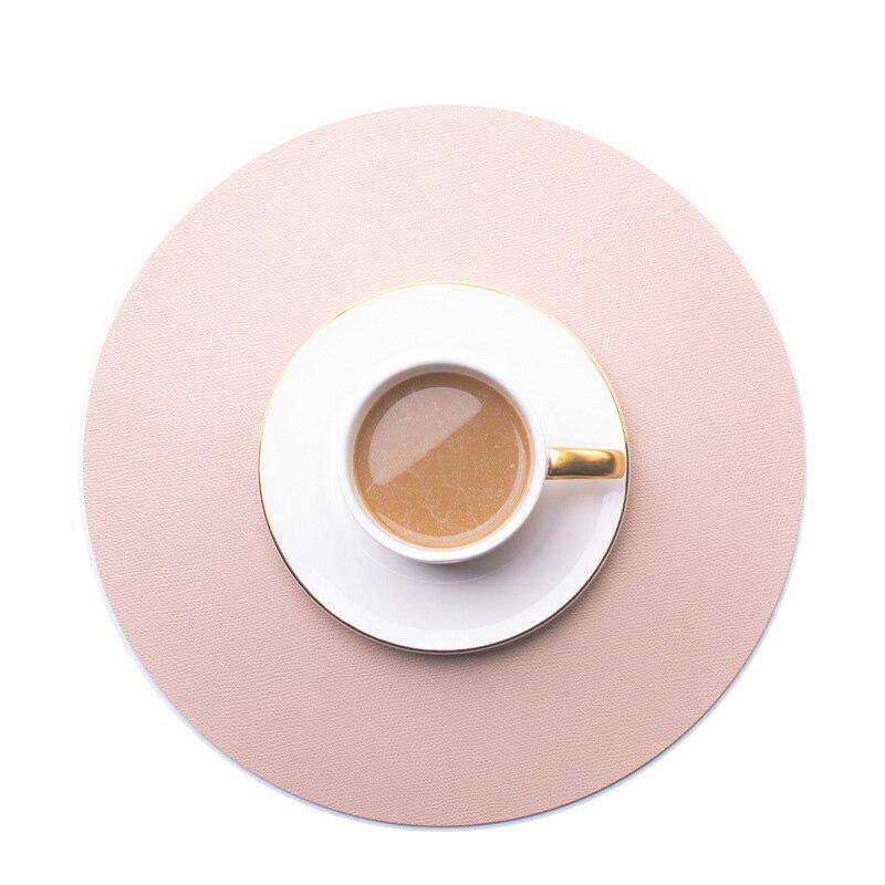 Круглый коврик для столовых приборов из искусственной кожи, прямоугольный водонепроницаемый маслостойкий теплоизоляционный коврик для стола, гостиничный ресторанный стол, искусственная подставка для столовых приборов