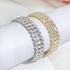 Блестящие женские вечерние ювелирные изделия CMM, подарок, золотой и серебристый широкий полый теннисный браслет, модные украшения