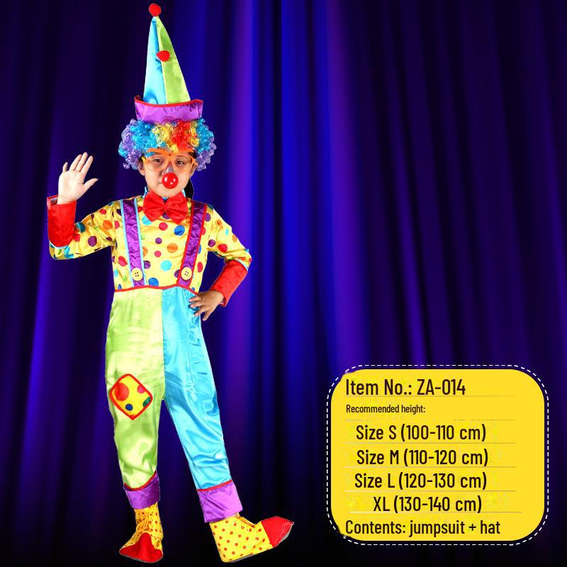 Children's Clown Costumes for Kindergarten Performances and Cosplay - Unisex