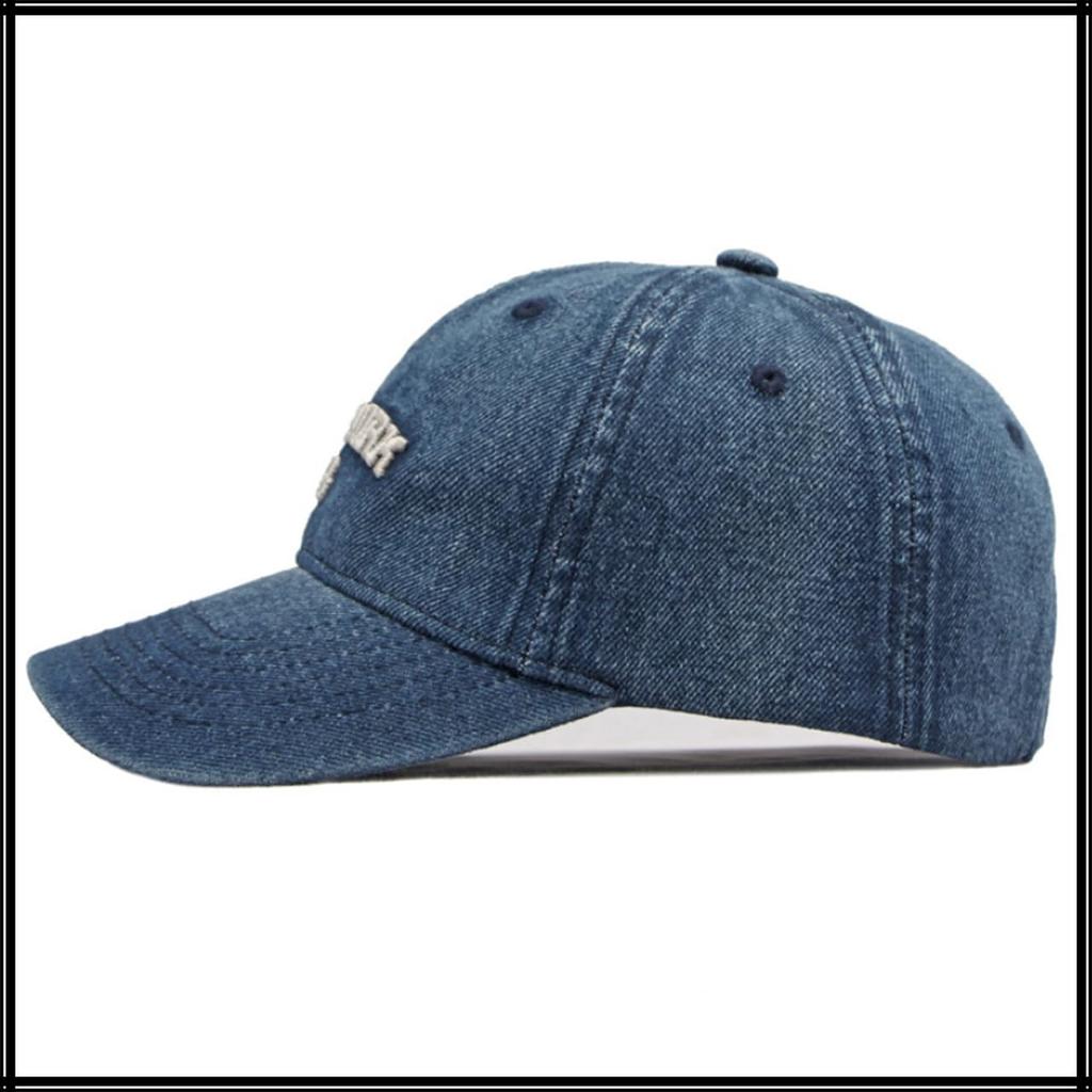Винтажная английская шляпа CZ129 [Белый Клык], Кепка, Козырек, Крутая, Буквы, Повседневная, Джинсовая, Мужская, Женская, (Светло-синий)