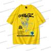 Cotton T-shirt Gorillaz Rock Band Streetwear Punk Crewneck Harajuku Men's Clothing Virtual Role Gorillaz Unisex Fashion Tees
