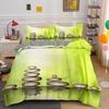 Zen Stone Green Bamboo Duvet Cover Set Nature Water Print Bedding Set Queen King Size Bedroom Decorative Comforter Cover 2/3 Pcs