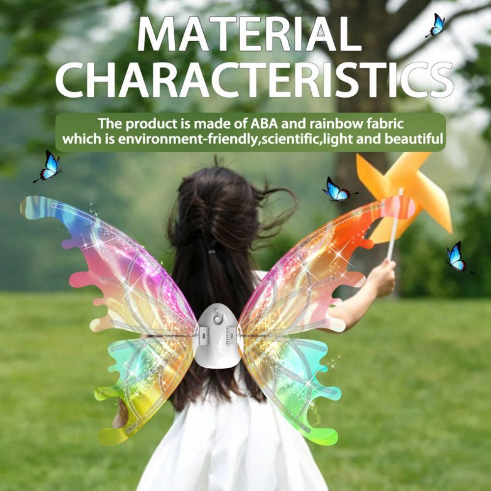 Glowing Shiny Butterfly Electric Wings Back Decoration Lights Fairy Wings Girls Toy