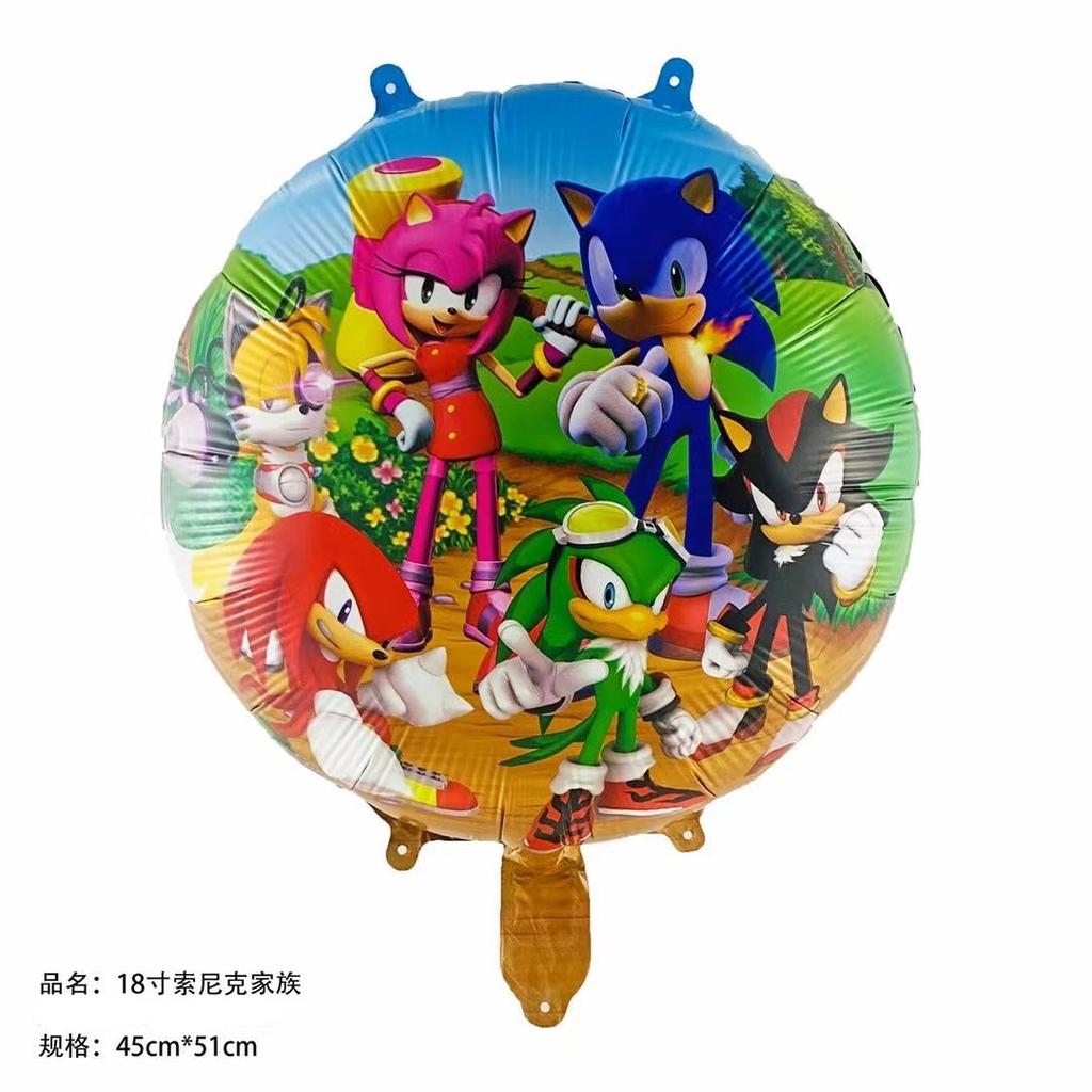 New Cartoon Sonic Balloon Blue Glitter Hedgehog Action Figure Toy Anime Baby Shower Birthday Party Decoration Supplies Kids Toy