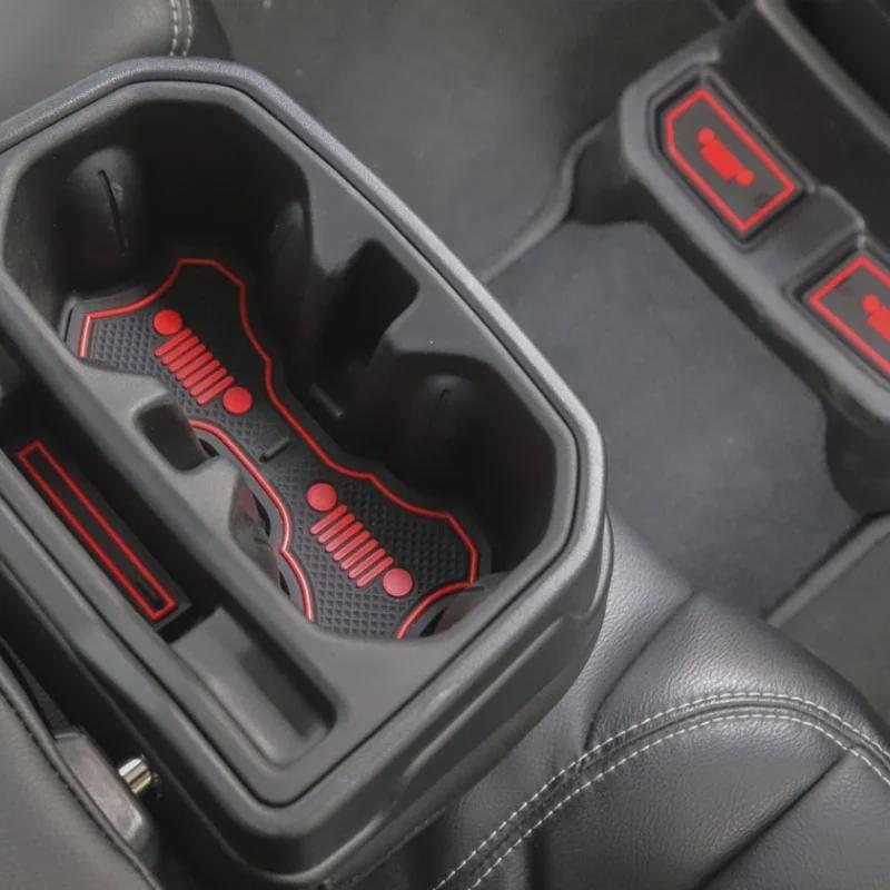 Для Wrangler JL 2018-2023 Автомобильные резиновые коврики для салона Автомобильные аксессуары в стиле Красный и белый