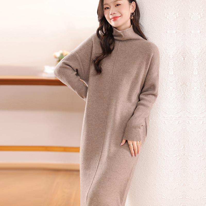 Женское кашемировое платье Qinghe кашемир 30% кашемир 70% шерсть осенне-зимняя кашемировая юбка мягкая и теплая