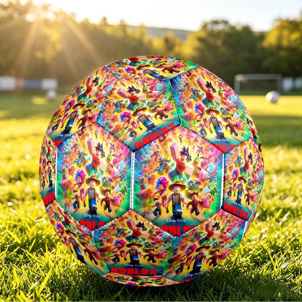 Size 5 Football Roblox Pattern, Wear‑Resistant Soccer Ball for Match Training Daily Sports Play