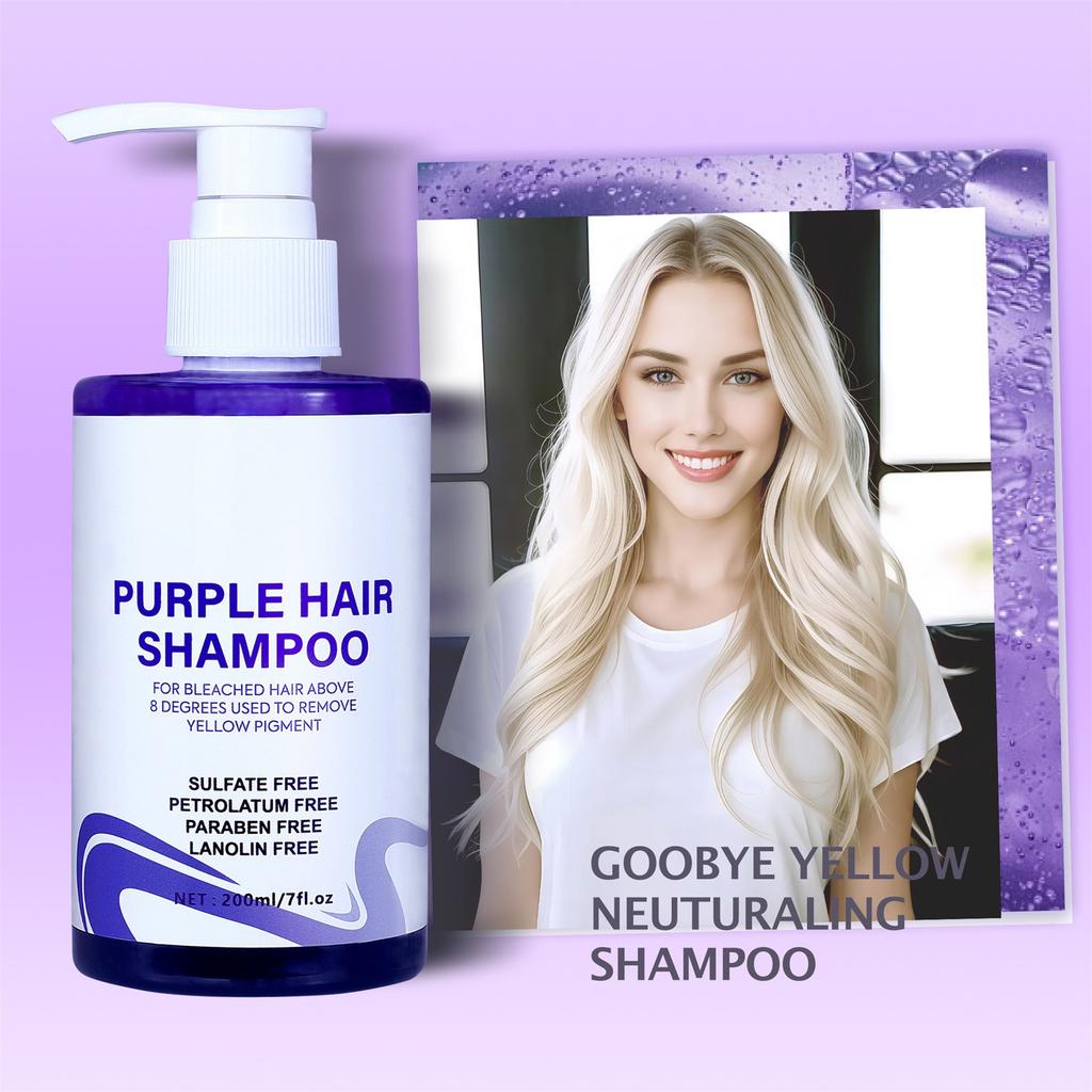 Фиолетовый шампунь Питательный смягчающий уход для волос Глубокоочищающий шампунь для обесцвеченных волос