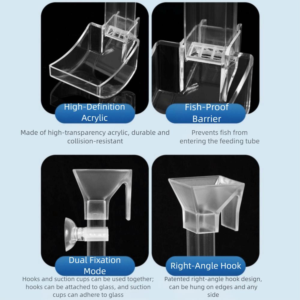Wall-mounted Fish Tank Feeding Tube Acrylic Fish Feeding Basin Food Dispensing