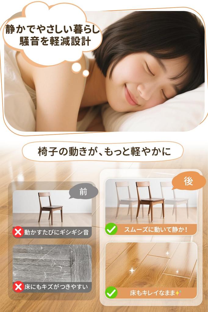 VIUME Chair Leg Noise and Scratch Felt Sheets with Compatible with Round and Square Set of 16 Covers, Silicone, Clear, Prevention, Refills, Legs,