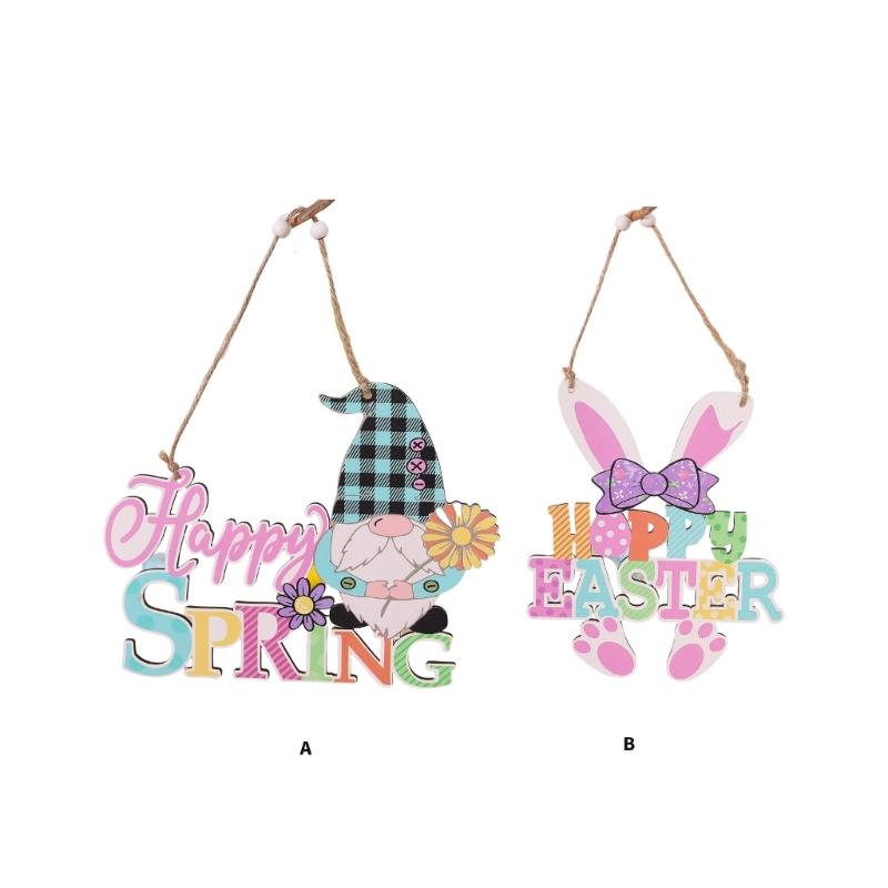 Пасхальная деревянная подвесная табличка Пасхальный деревянный венок табличка Счастливой Пасхи/Весны Дверная табличка для входной двери Настенный декор
