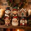 Деревенские Рождественские Настольные Композиции 6 Шт. Деревянные Знаки, Декор Рождественских Знаков, Санта Винтажный Декор Стола для Вечеринки Снеговик Олень Пряничный Домик