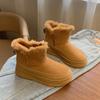 Women's Winter Chunky Platform Snow Boots Anti-Slip Comfortable Short Booties Shoes With Faux Fur Lining for Women Casual Faux Suede Warm Ankle Boots
