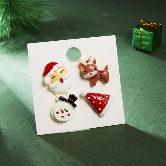 3 шт./компл. рождественские броши винтажные праздничные милые мультяшные геометрические невыцветающие декоративные броши с бумажной карточкой Санта-Клауса