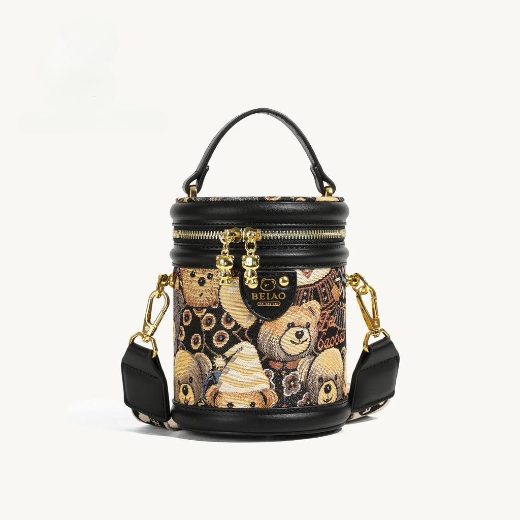Feminine Bucket Bag Cylindrical Crossbody High Quality Portable Small Summer Fashion New
