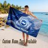 Brighton & Hove Albion Football Design Beach Towel Custom Text Large Towel for Beach Vacation