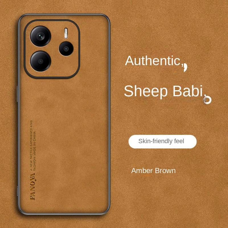 Кожаный противоударный чехол для телефона Skinsheep для Xiaomi Redmi Note 14 4G Note14 Pro + матовый силиконовый защитный чехол для камеры Redmi Note 13 12 14pro