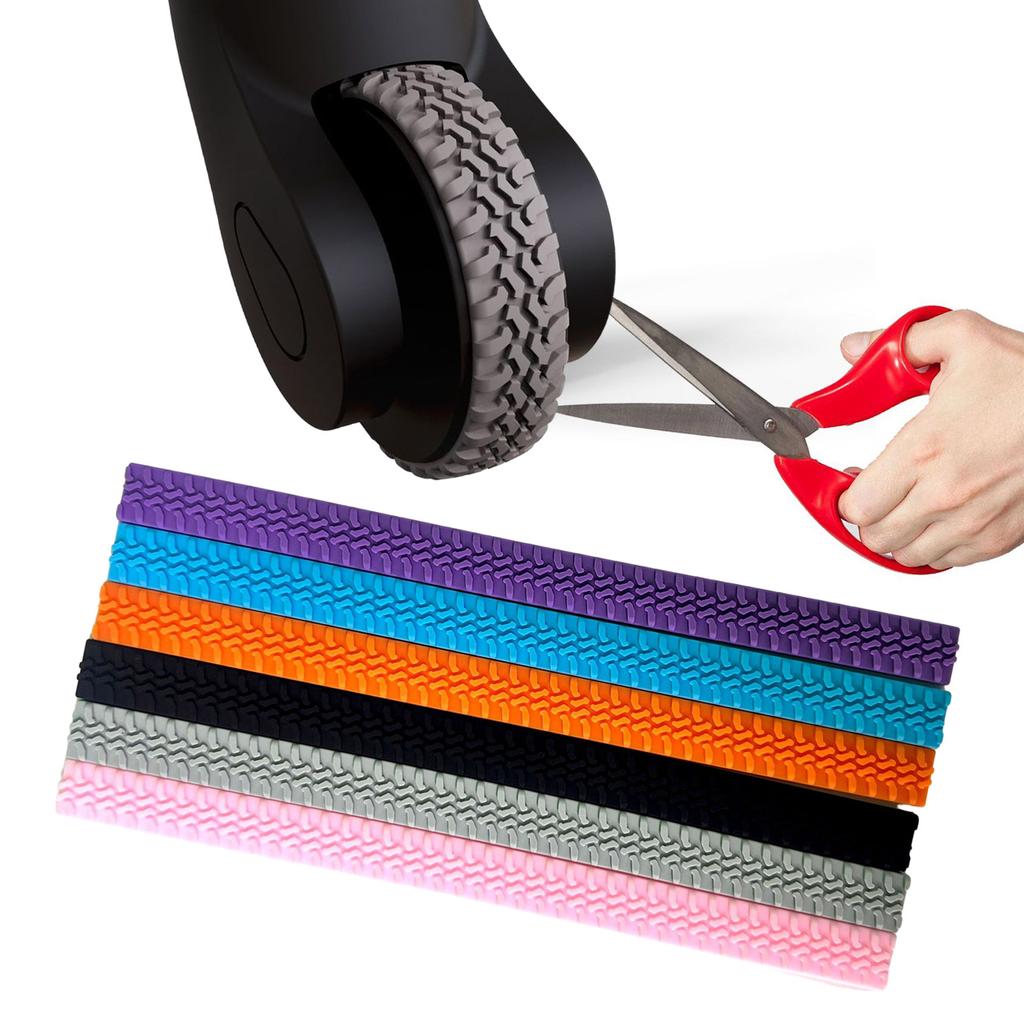 Защитите колеса вашего чемодана от царапин с помощью разноцветных протекторов. Сохраните состояние колес вашего багажа.