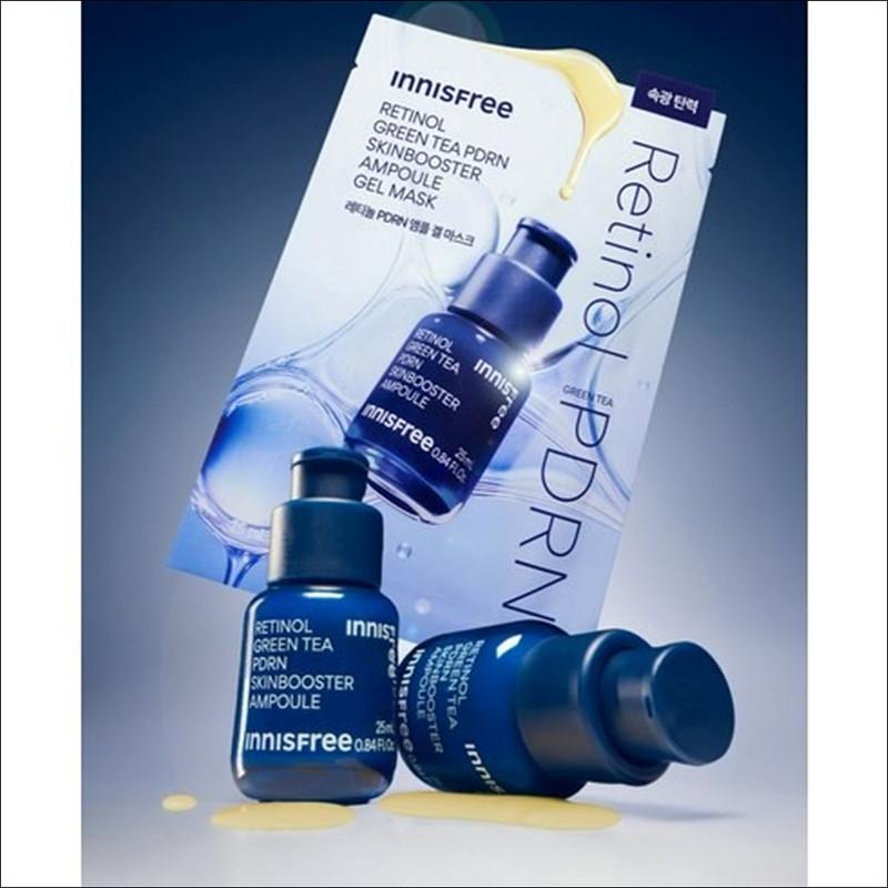 Innisfree Ретинол Зеленый чай PDRN Skin Booster Ампульная гелевая маска 25 мл, (1 шт. / 4 шт. / 5 шт. / 6 шт.)