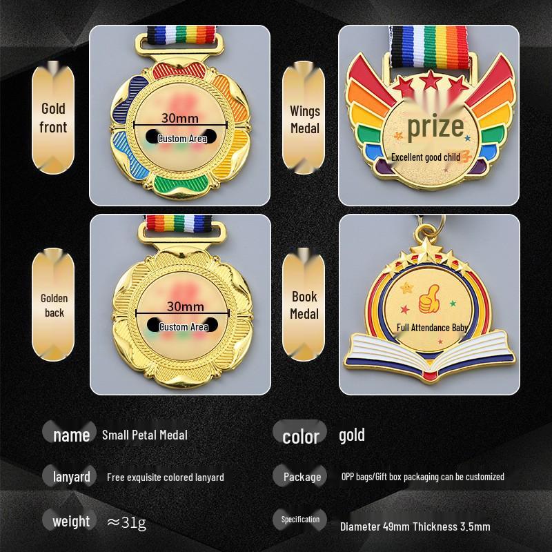 Custom Gold Foil Medal Plaque for Kindergarten Achievements