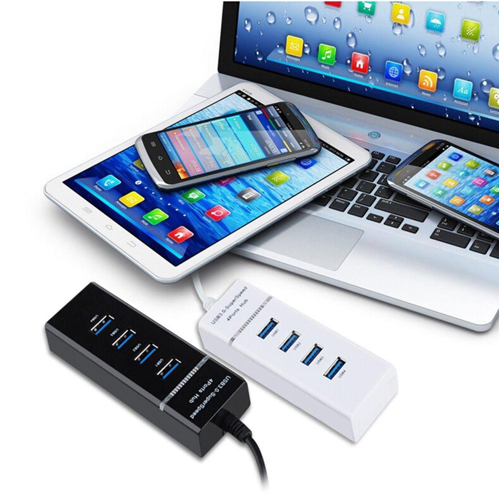 Computer Laptop 5Gbps External Ultra Slim USB 3.0 Hub Expander Adapter 4 Ports Splitter