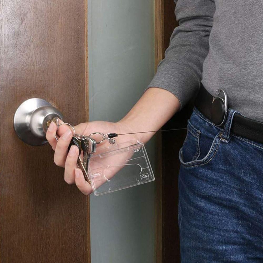 Прозрачный держатель для бейджа с катушкой для бейджа, органайзер для хранения 2 карточек для студентов