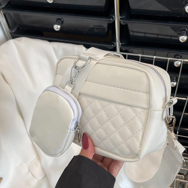 Новая женская сумка через плечо, мягкая кожаная текстура, вышивка нитью, ромбовидная сумка-мессенджер, большая вместимость, повседневная маленькая квадратная сумка, кошелек для мелочи