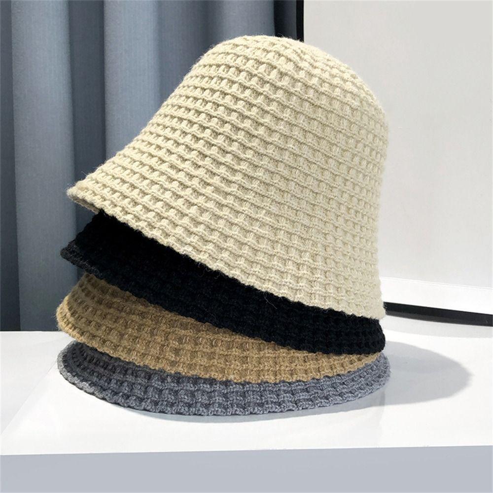 Crochet Knitted Fisherman Hat Soft Basin Hat Casual Skull Hat Autumn Winter