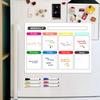 1 Set Magnetic Message Board Refrigerator Magnet Erasable Writing Surface Weekly Planner Kitchen