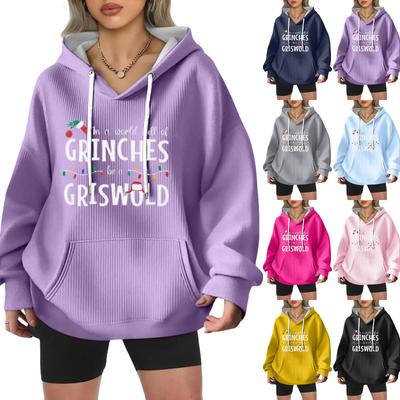 Женская модная повседневная толстовка с длинными рукавами и принтом рождественского ангела