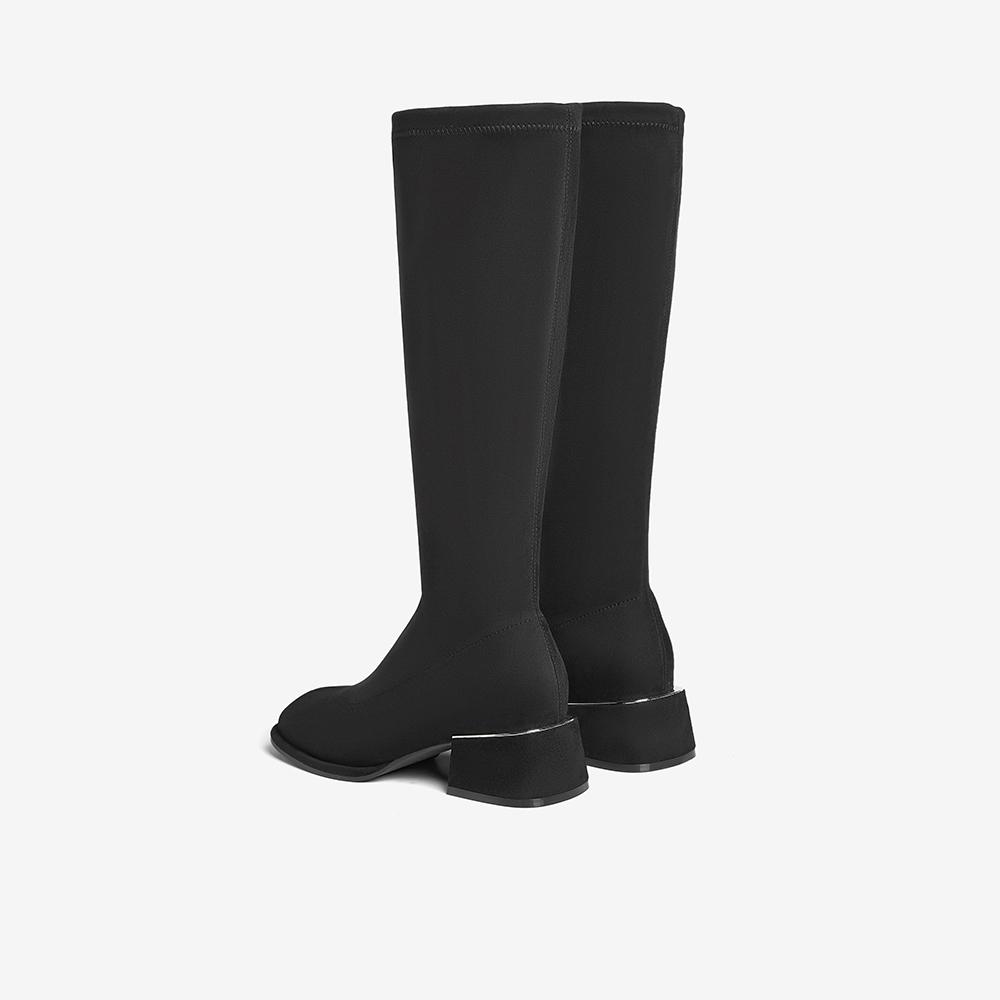 Best 24 Winter Shopping Mall Same Style Simple Fashion Elastic Boots Thick Heel Women's Long Boots E0286DG4