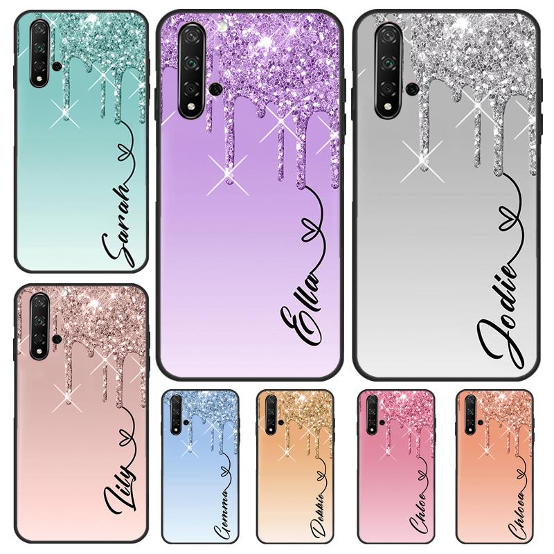 Персонализированный чехол с блестками для Huawei Nova Y90 Y70 Y61 Y60 9 10 SE Nova 5T 11i 8i 7i 3i P20 P40 P30 Lite P60 Pro