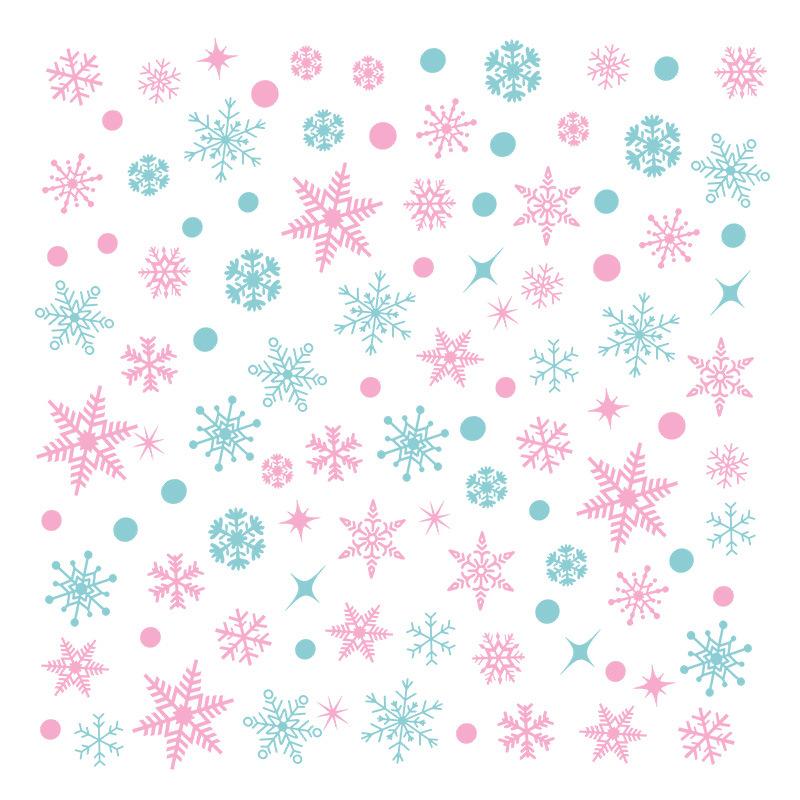 Colored Christmas snowflake glass window decorative sticker Self-adhesive material Festive atmosphere decorative wall sticker Refrigerator sticker