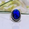Кольцо из стерлингового серебра 925 с драгоценным камнем «Синий сапфир» V8500, Синее кольцо, Овальное кольцо, Подарок на День святого Валентина, Подарок для нее, Подарок на день рождения, Украшения ручной работы, Серебр
