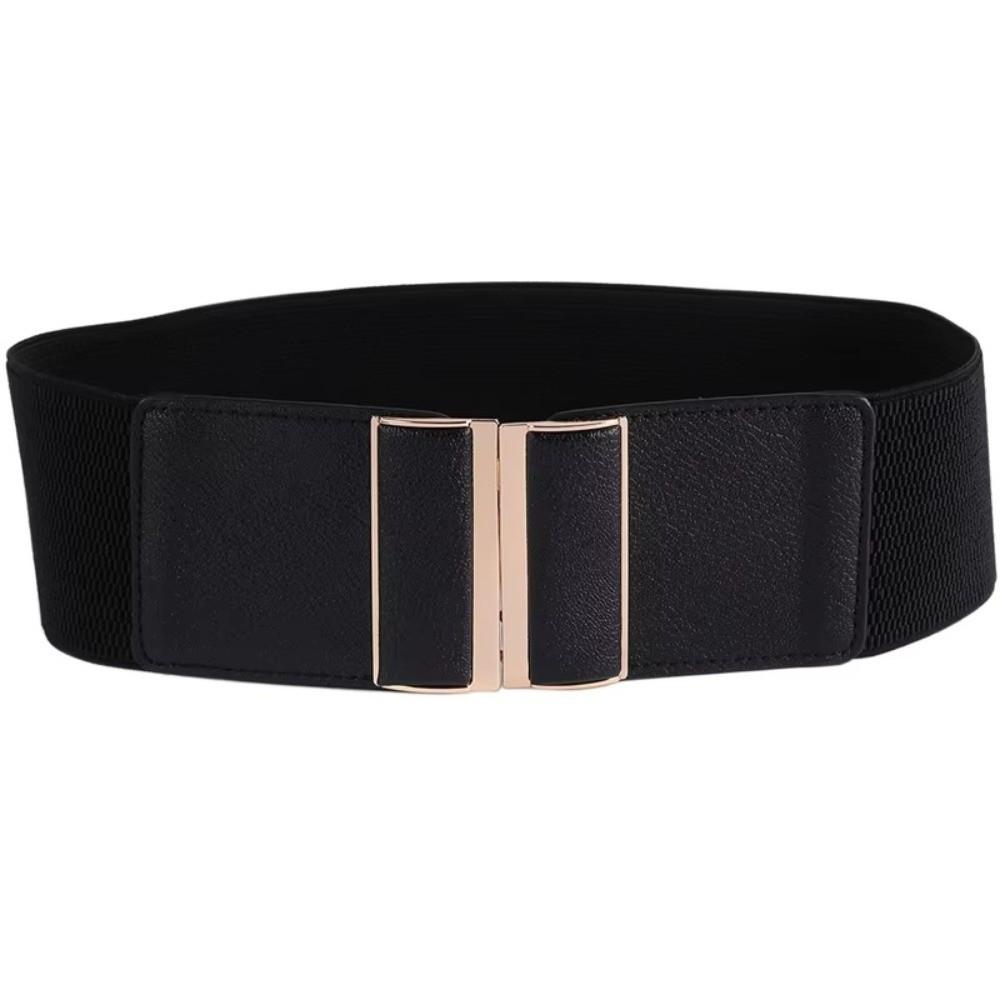 Waist Defining Elastic Wide Belts Solid Color Dress Belt Stretch Waistband Coat Accessories