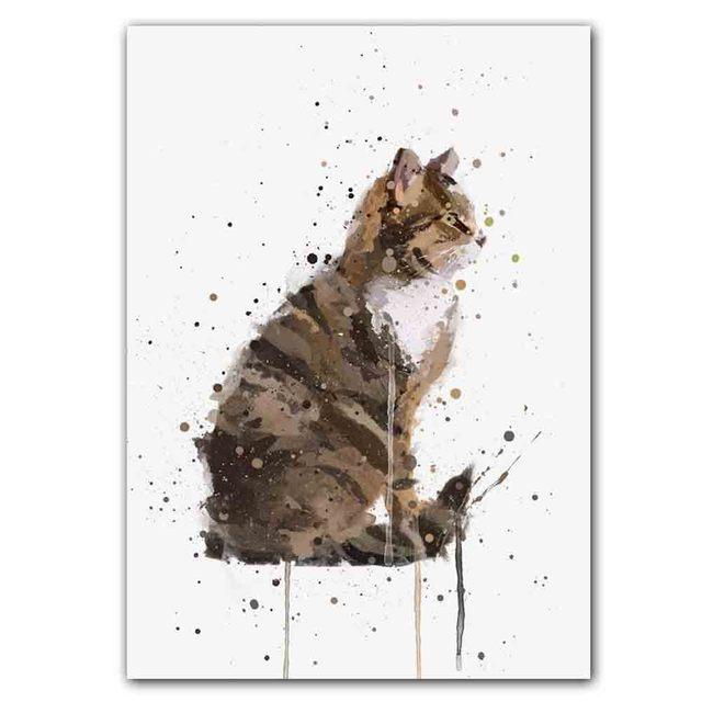 Новый скандинавский абстрактный постер с изображением животных, настенная живопись, абстрактные всплески чернил, художественная картина на холсте, гостиная, коридор, украшение для дома, фреска без рамки