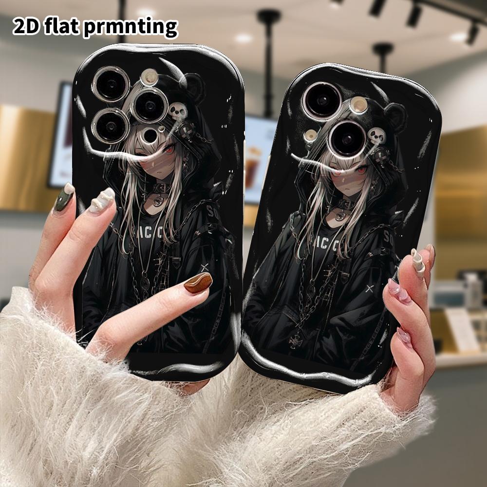 Чехол для телефона: 2D плоский, подходит для защитного чехла iPhone 18, 17, 16, 15, 14, 13, 12Pro, девушка в худи, идеальный подарок на Рождество и Хэллоуин
