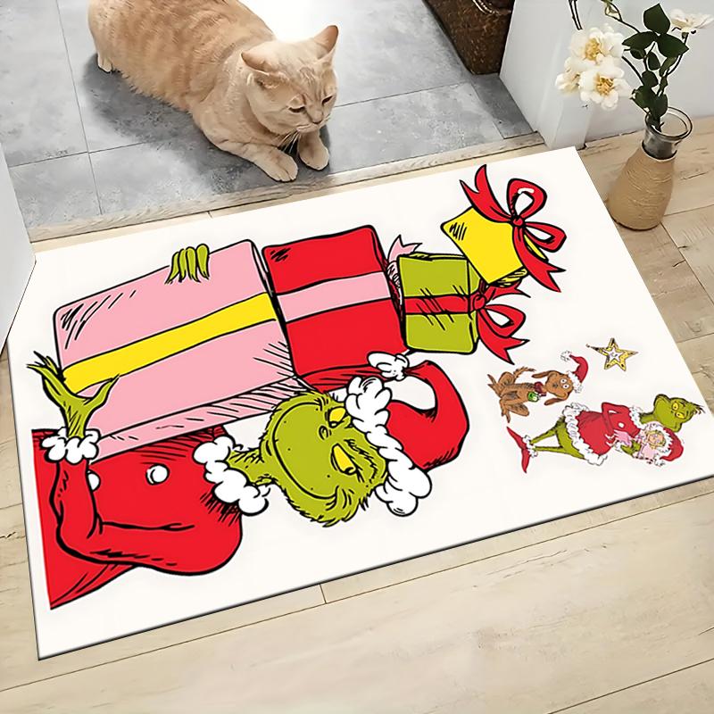 Grinch Presents Christmas Carpet Rug Soft Washable Antislip Home Living Room Sofa Mats Personalized Christmas Rug