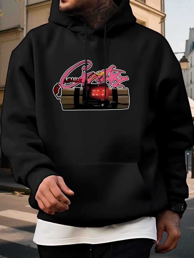 Graphic hoodie - Royal Blue Streetwear Pullover with Grenade Design